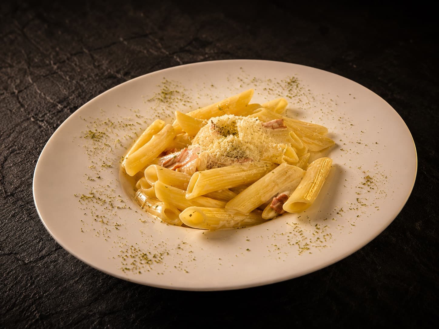 Penne Carbonara — Pasta bei Pizza Mia Lounge in Wien-Ottakring